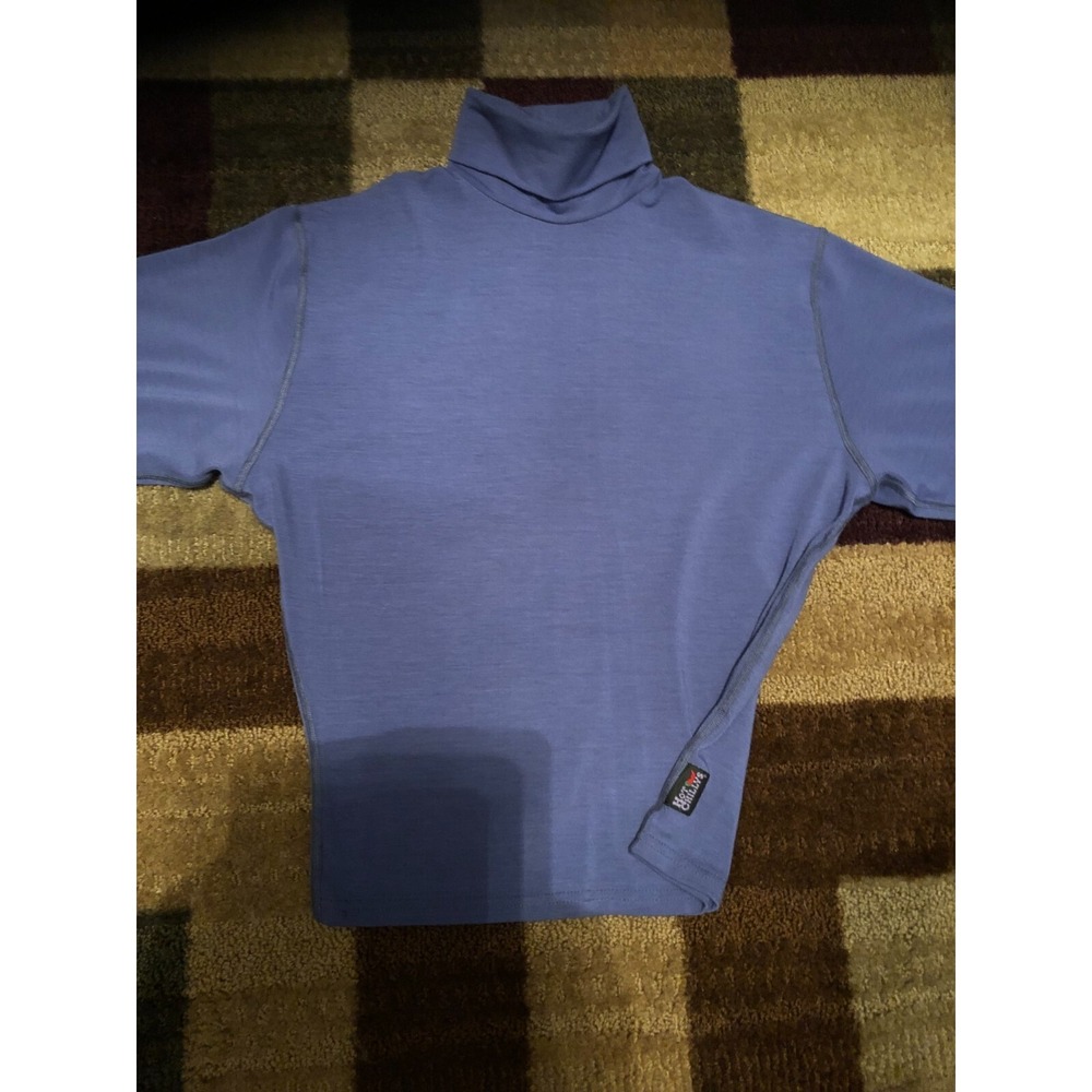 WOMENS SMALL HOT CHILLY'S BLUE BASELAYER LONG SLEEVE TURTLENECK TOP